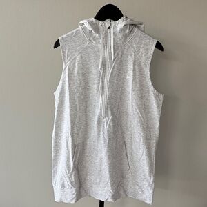 Gray Sleeveless Nike Hoodie with Front Zip